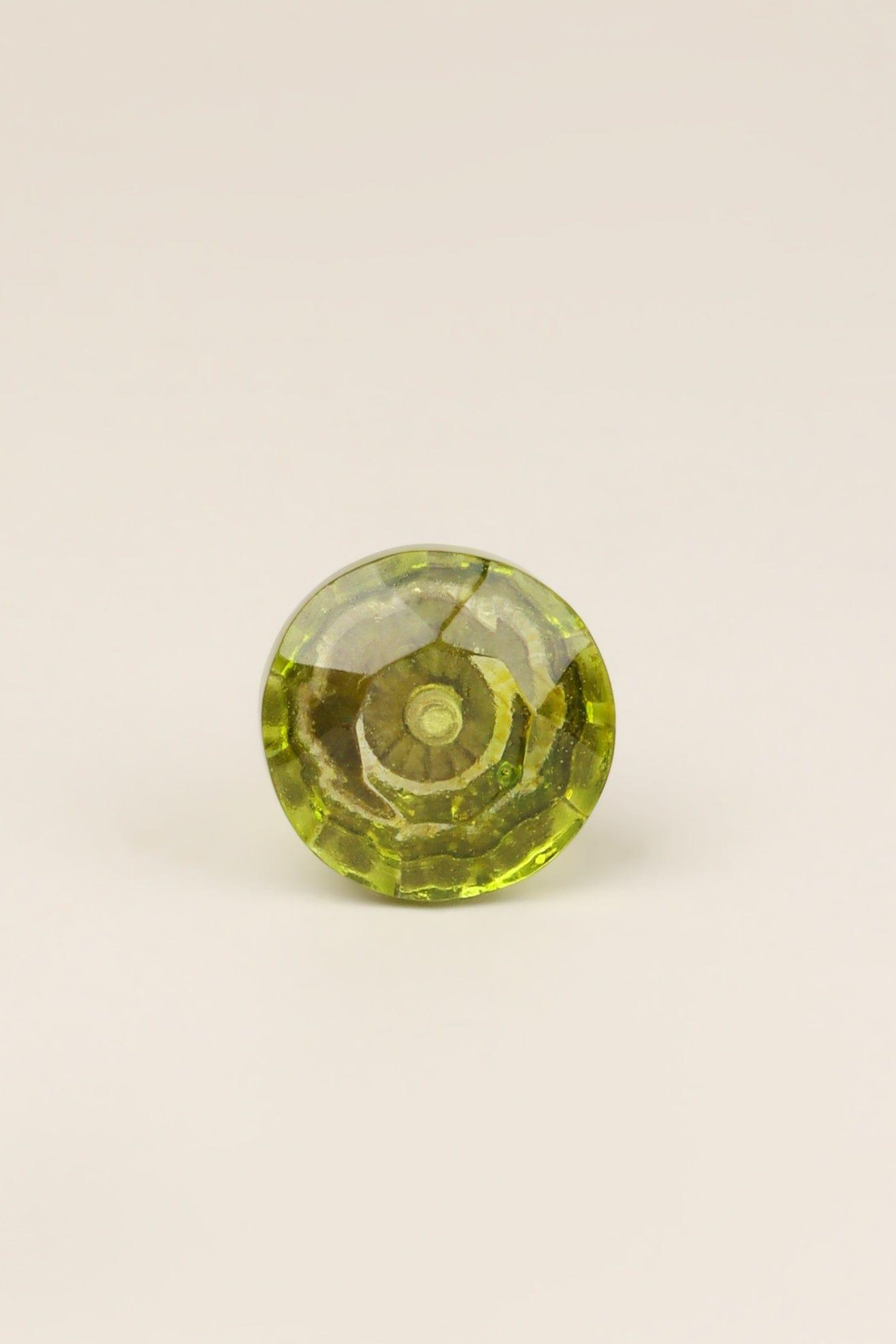 Crystal Handcrafted Coloured Faceted Glass Cupboard Door Knob Handle (32mm) - G Decor