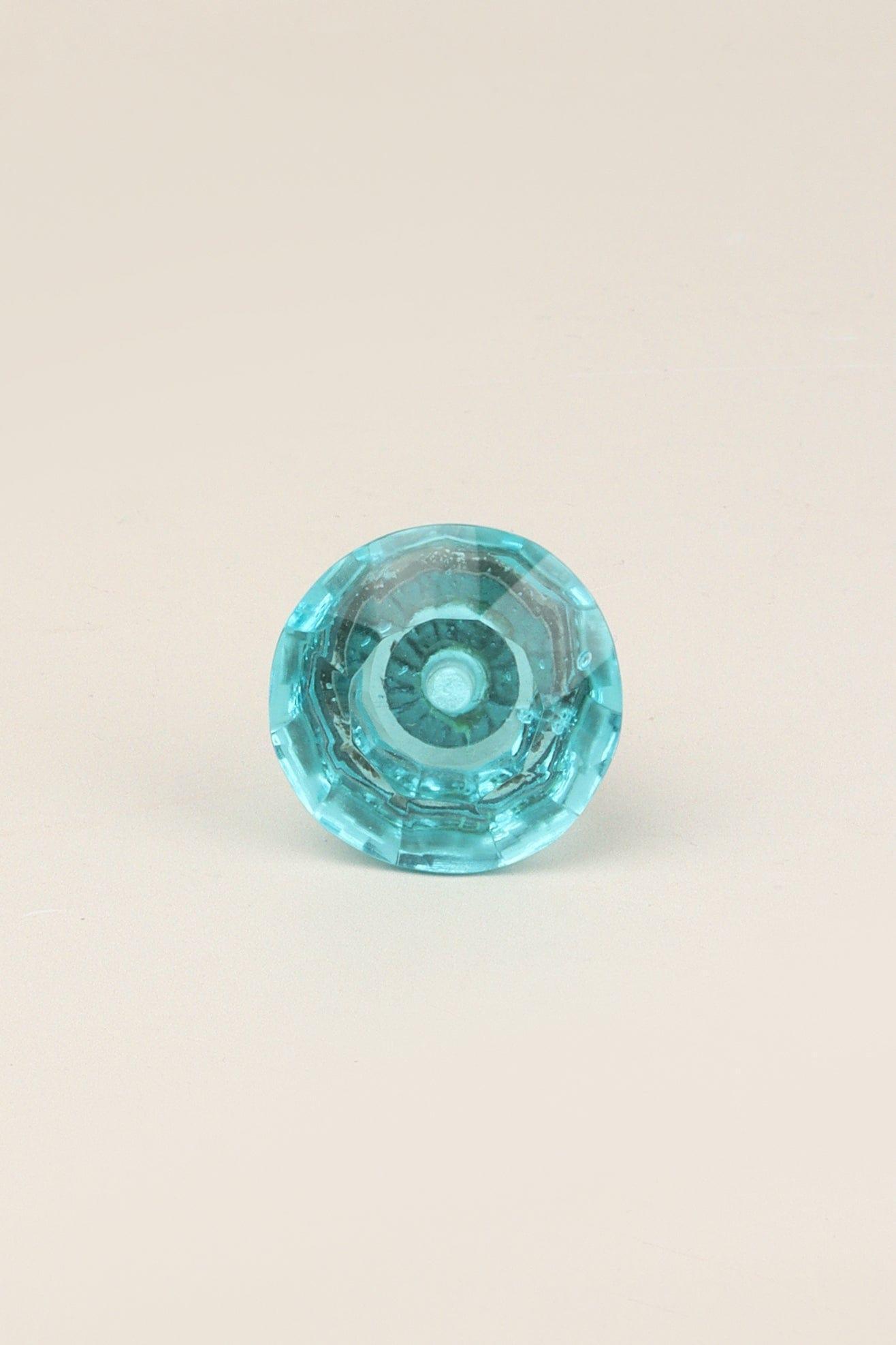 Crystal Handcrafted Coloured Faceted Glass Cupboard Door Knob Handle (32mm) - G Decor