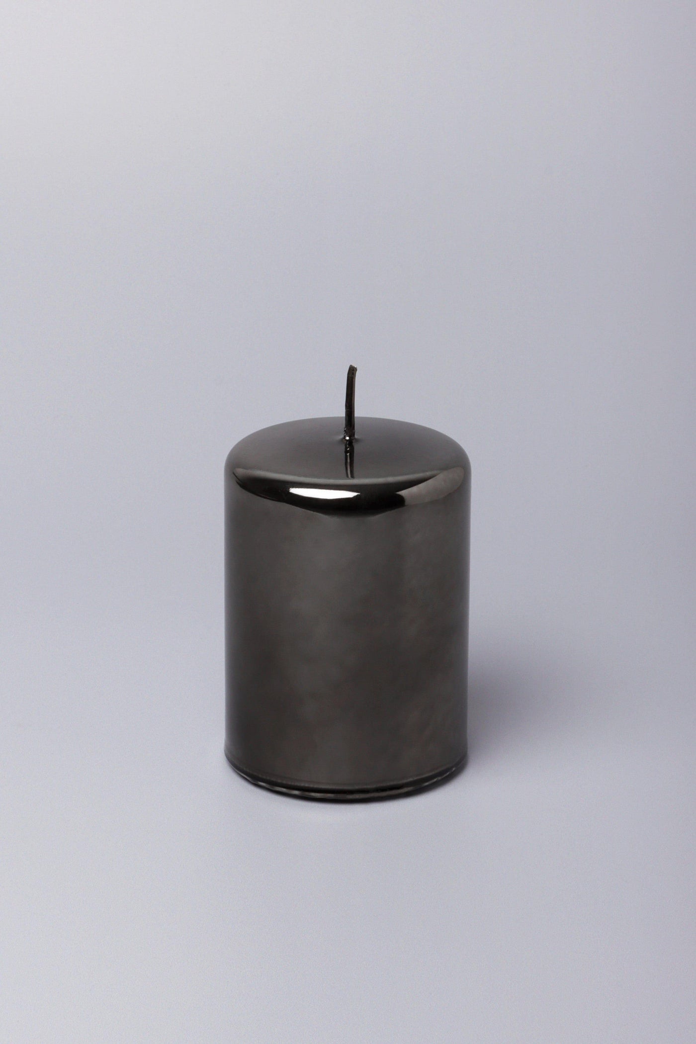 G Decor Candles Grey / Small pillar Dark Grey Glass Effect Reflecting Gloss Pillar Candles