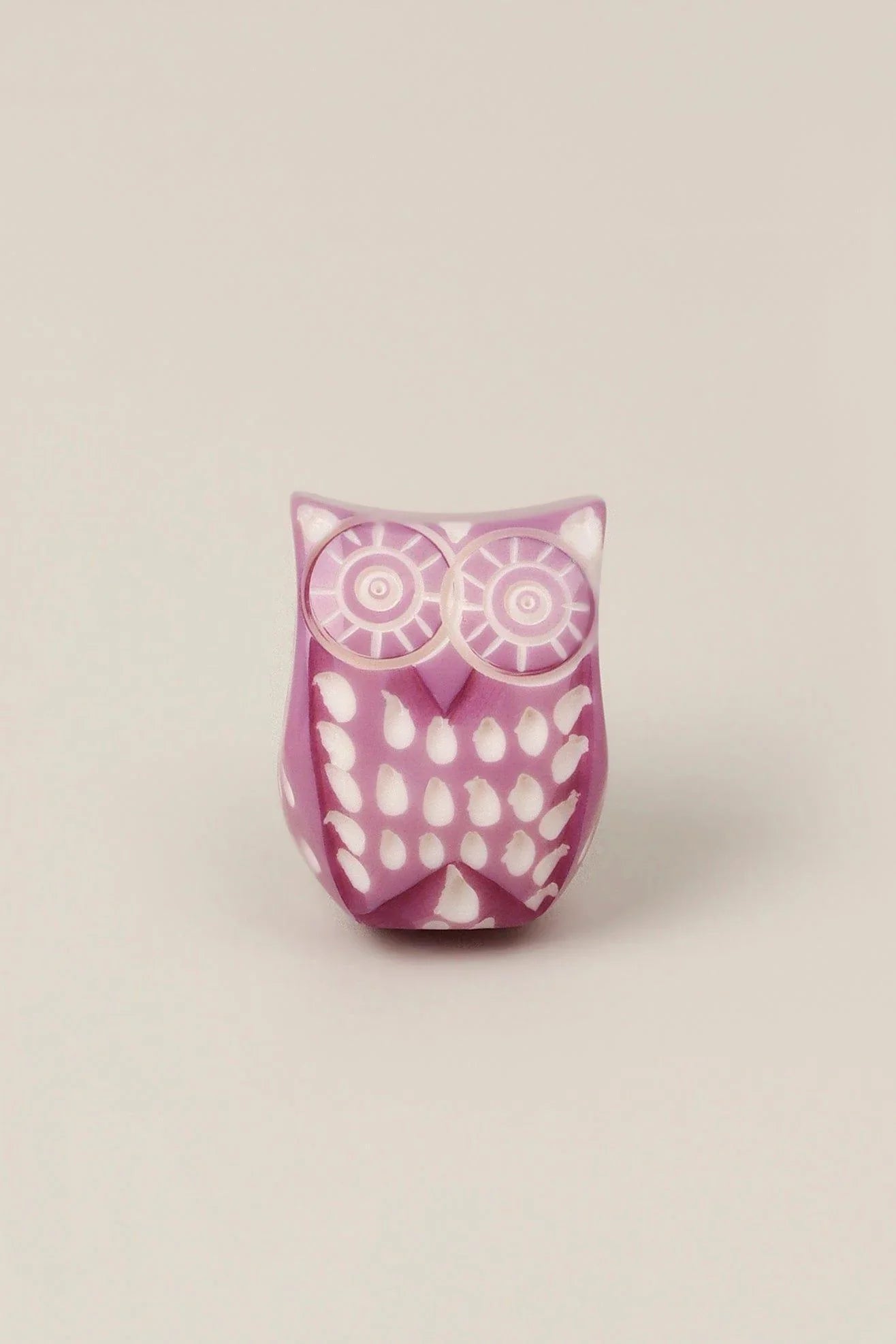 Hand-Engraved Resin Owl Cabinet Knob — close-up view, G Decor