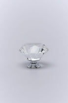 Diamond-Cut Crystal Glass Cabinet Knob with Chrome Base — alternate view, G Decor