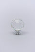 Diamond-Cut Crystal Glass Cabinet Knob with Chrome Base — close-up view, G Decor