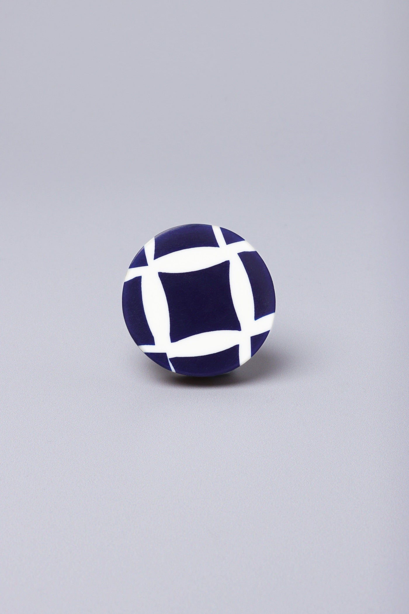 Gdecorstore Door Knobs & Handles Blue Dizzy Chequered Resin And Wood Handles Knobs