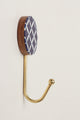 Dizzy Mosaic Grid Pattern Delights Wall Hooks Large Wood, Resin & Brass Coat Hangers - G Decor