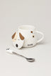 Dog Ceramic Coffee Tea Mug With Matching Lid and Spoon - G Decor