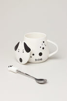 Cute Dog Ceramic Coffee Mug with Lid and Spoon — lifestyle view, G Decor