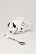 Cute Dog Ceramic Coffee Mug with Lid and Spoon — lifestyle view, G Decor