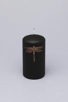 Dragonfly King and Queen Pillar Candle in Black Gold or White Silver — alternate view, G Decor