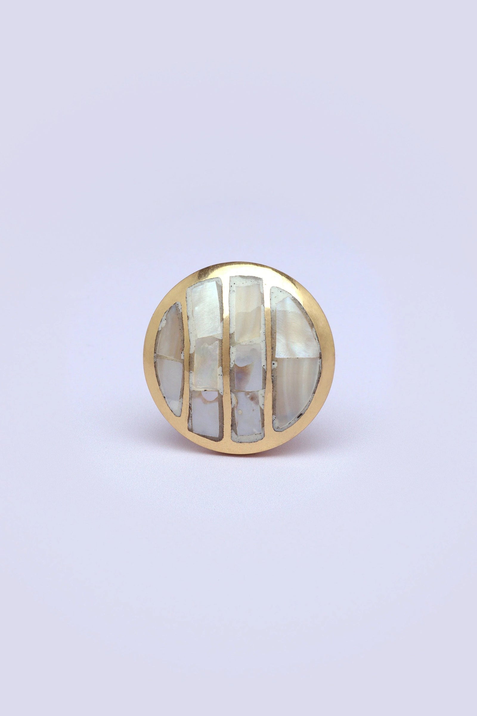 Elizabeth Legacy Mother of Pearl and Polished Brass Cabinet Pull Knob — alternate view, G Decor