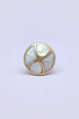 Elizabeth Legacy Mother of Pearl and Polished Brass Cabinet Pull Knob — close-up view, G Decor