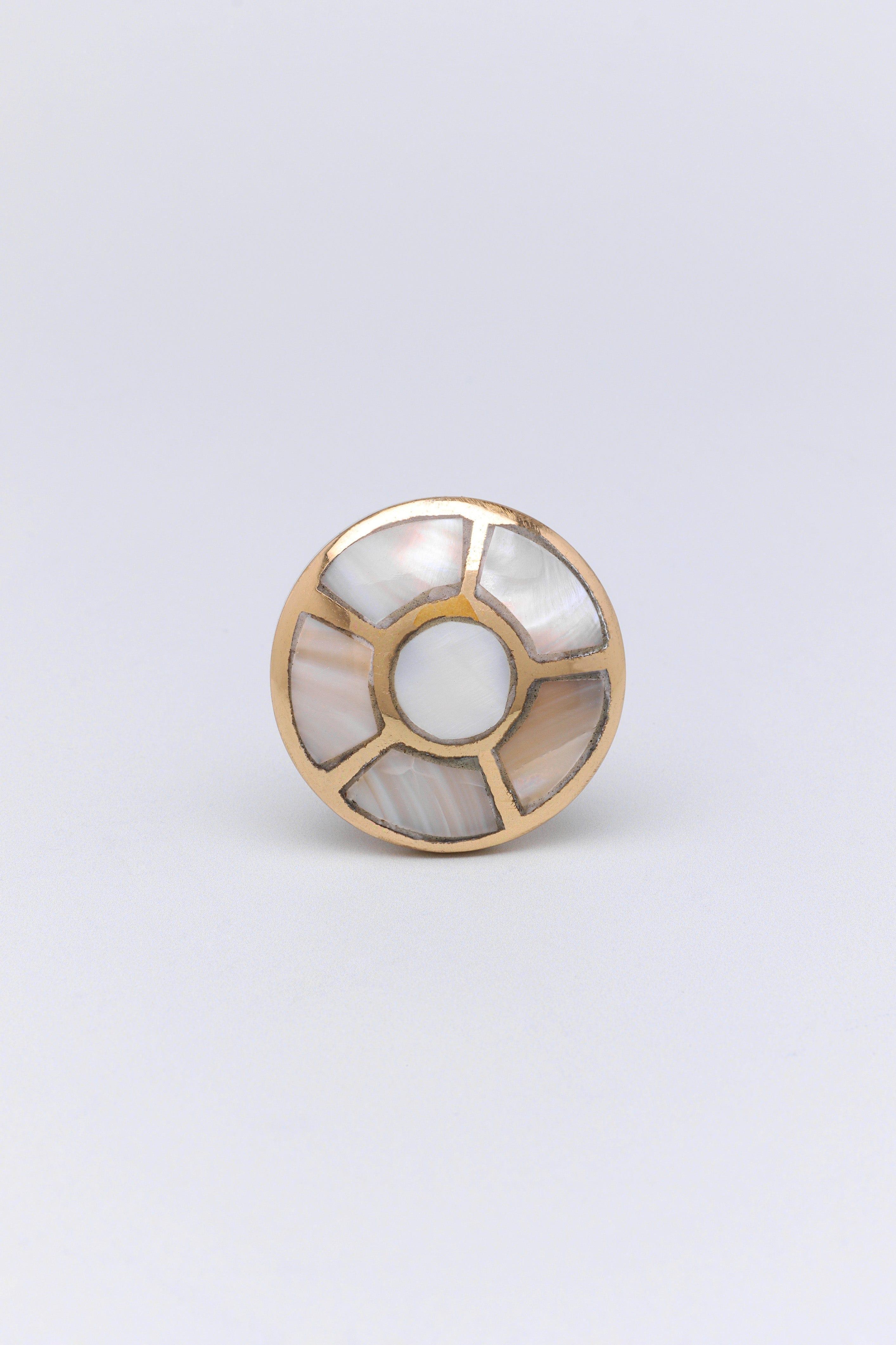 Elizabeth Mother of Pearl Gold Brass Cabinet Knob Family - G Decor