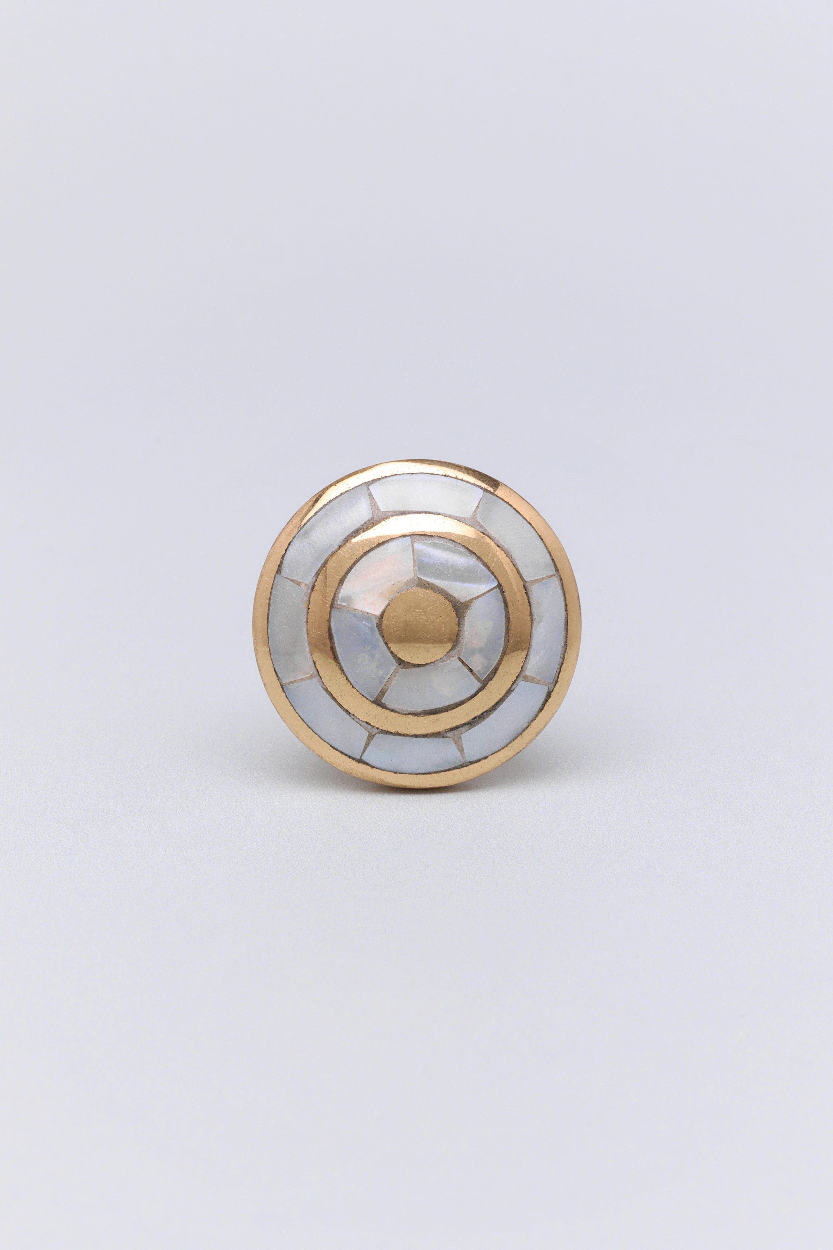 Elizabeth Mother of Pearl Gold Brass Cabinet Knob Family - G Decor