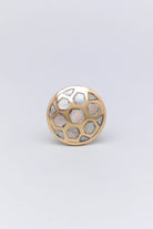Elizabeth Mother of Pearl and Polished Brass Cabinet Knob Set — close-up view, G Decor