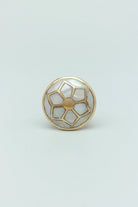 Elizabeth Mother of Pearl Majestic Cabinet Knob in Polished Brass — close-up view, G Decor