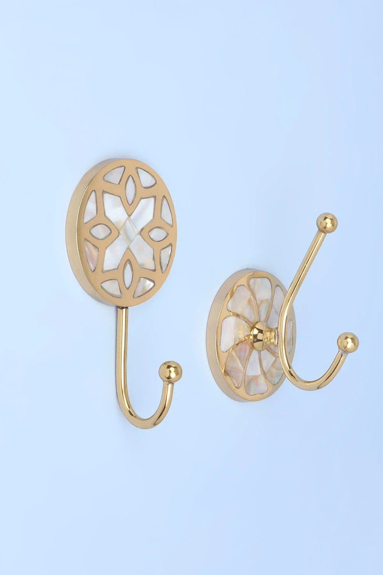 Elizabeth Mother of Pearl Wall Hook, Lattice Inlay — alternate view, G Decor