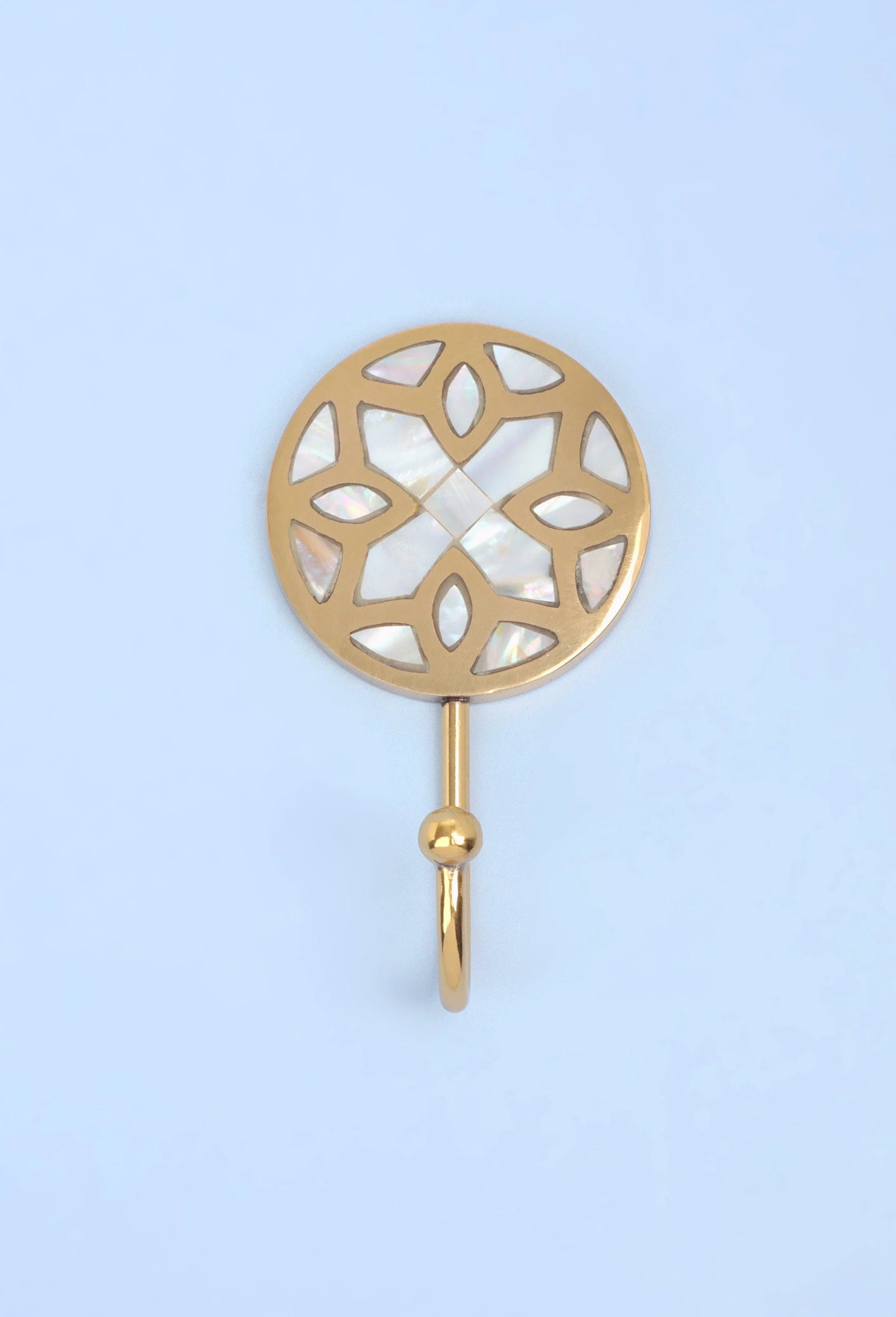 Elizabeth Mother of Pearl Wall Hook, Lattice Inlay — lifestyle view, G Decor