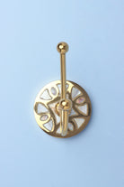 Elizabeth Mother of Pearl Wall Hook in Petal Inlay with Brass — view 5, G Decor