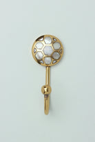 Elizabeth Mother of Pearl Wall Hook in Polished Brass — view 6, G Decor