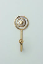 Elizabeth Mother of Pearl Wall Hook in Polished Brass — close-up view, G Decor