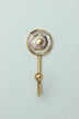 Elizabeth Mother of Pearl Wall Hook in Polished Brass — close-up view, G Decor
