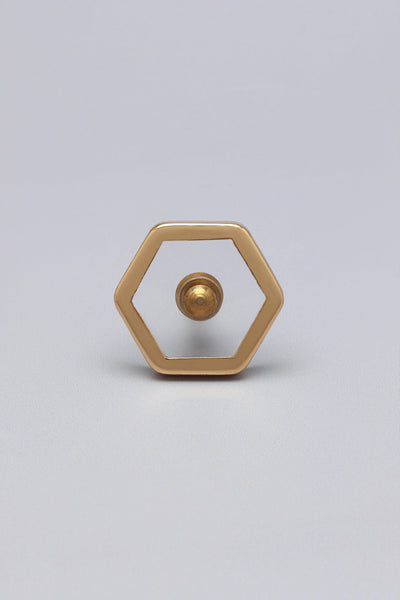 Gdecorstore Door Knobs & Handles Gold / Hexagon Elton Gold Brass Clear Glass Pull Knobs