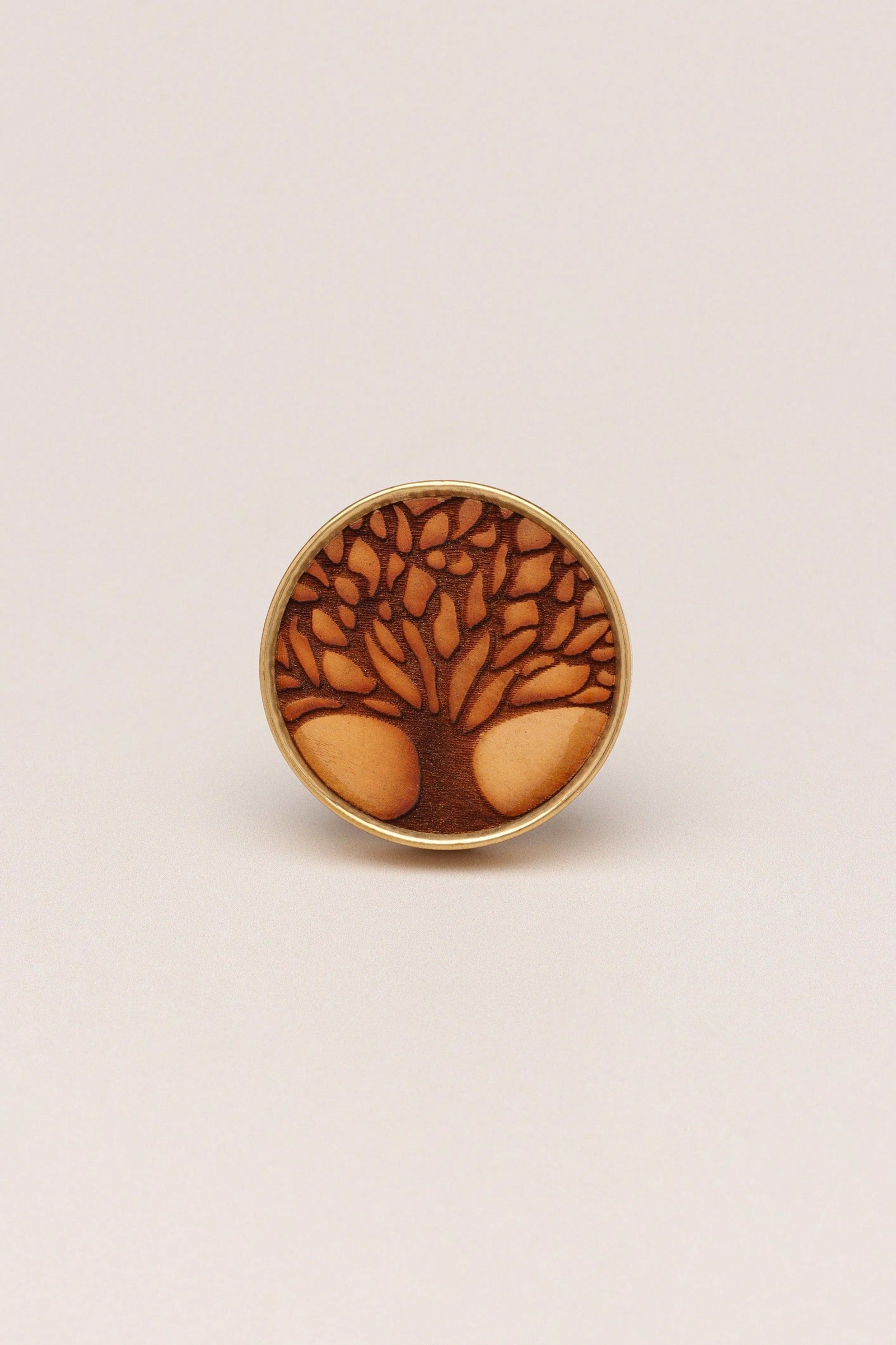 Eterna Brass and Wood Tree Cabinet Pull Knob — alternate view, G Decor