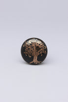 Eternal Bloom Tree of Life Ceramic Cabinet Knob in Black and Gold — alternate view, G Decor