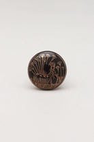 Eternal Bloom Tree of Life Ceramic Cabinet Knob Set in Black and Gold — close-up view, G Decor