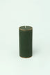 Fern Green and Gold Antique-Style Pillar Candle — close-up view, G Decor