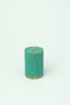 Fern Verdigris Green Antique-Style Hand-Finished Pillar Candle - G Decor