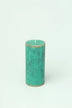 Fern Verdigris Green Antique-Style Pillar Candle — close-up view, G Decor
