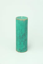 Fern Verdigris Green Antique-Style Hand-Finished Pillar Candle - G Decor