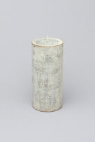 Fern Whitewashed Beige Antique-Style Pillar Candle — alternate view, G Decor