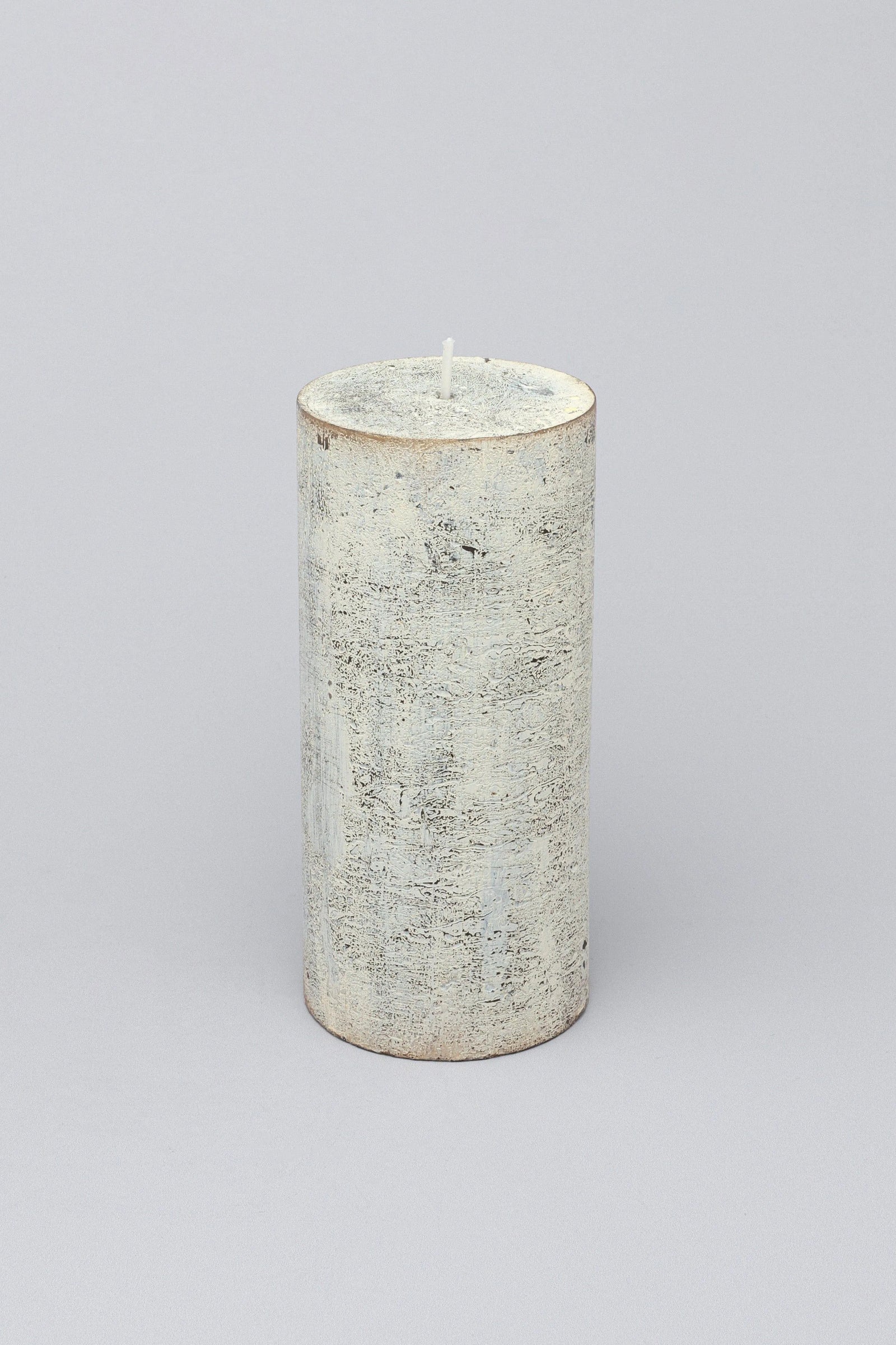 Fern Whitewashed Beige Antique-Style Pillar Candle — alternate view, G Decor