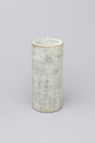 Fern Whitewashed Beige Antique Style Hand-Finished Pillar Candle - G Decor