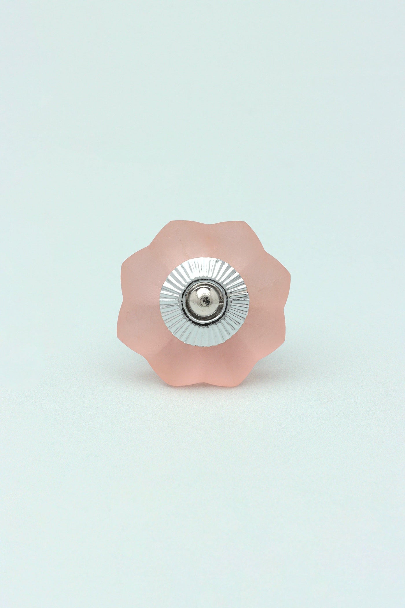 Gdecorstore Door Knobs & Handles Pink Fiero Flower Frosted Melon Glass Pull Knobs