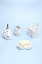 Lisbon Five-Piece Marble Effect Bathroom Accessory Set — view 5, G Decor