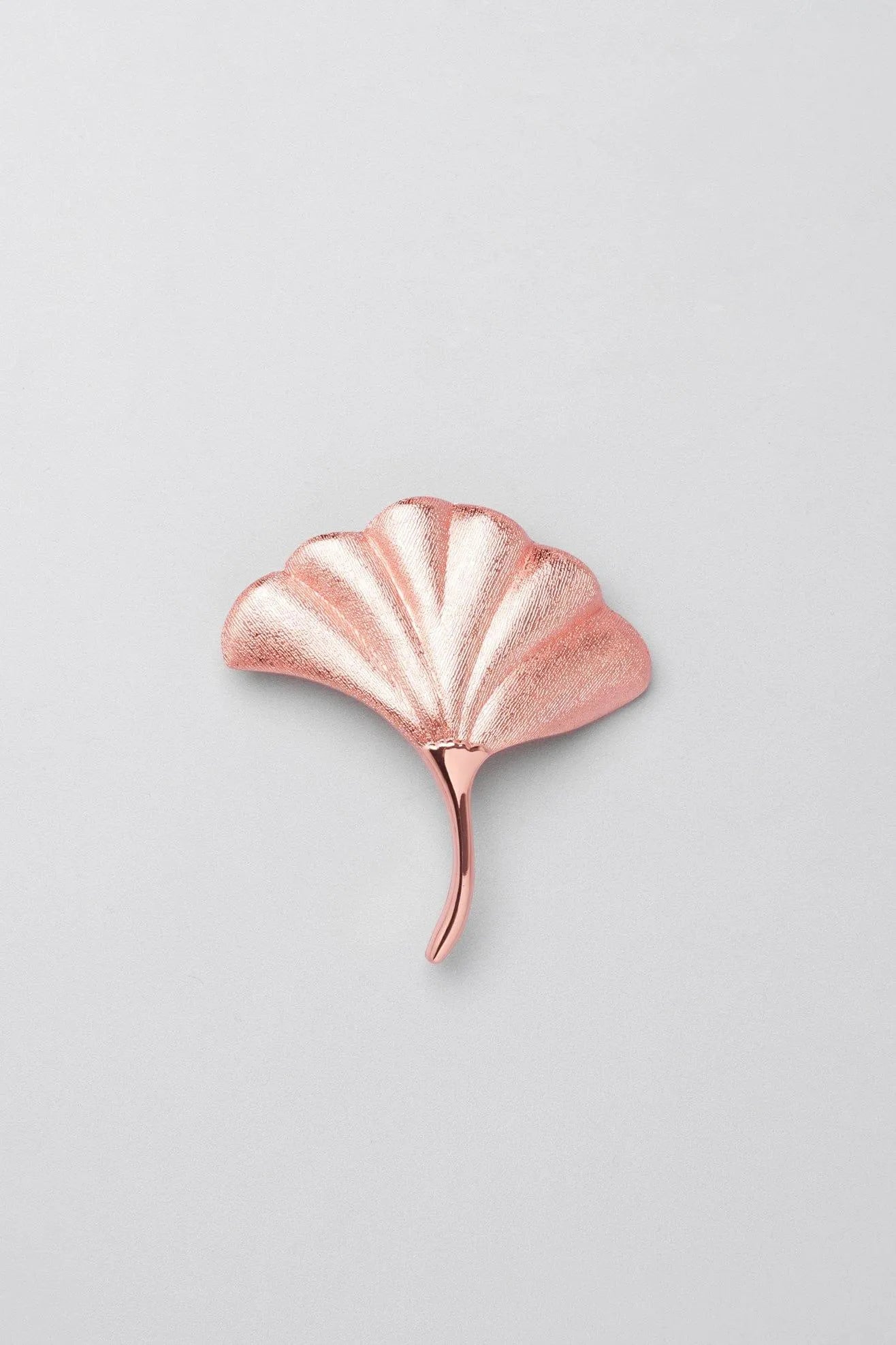 Fossil Ginkgo Cabinet Knob in Rose Gold Matte — lifestyle view, G Decor