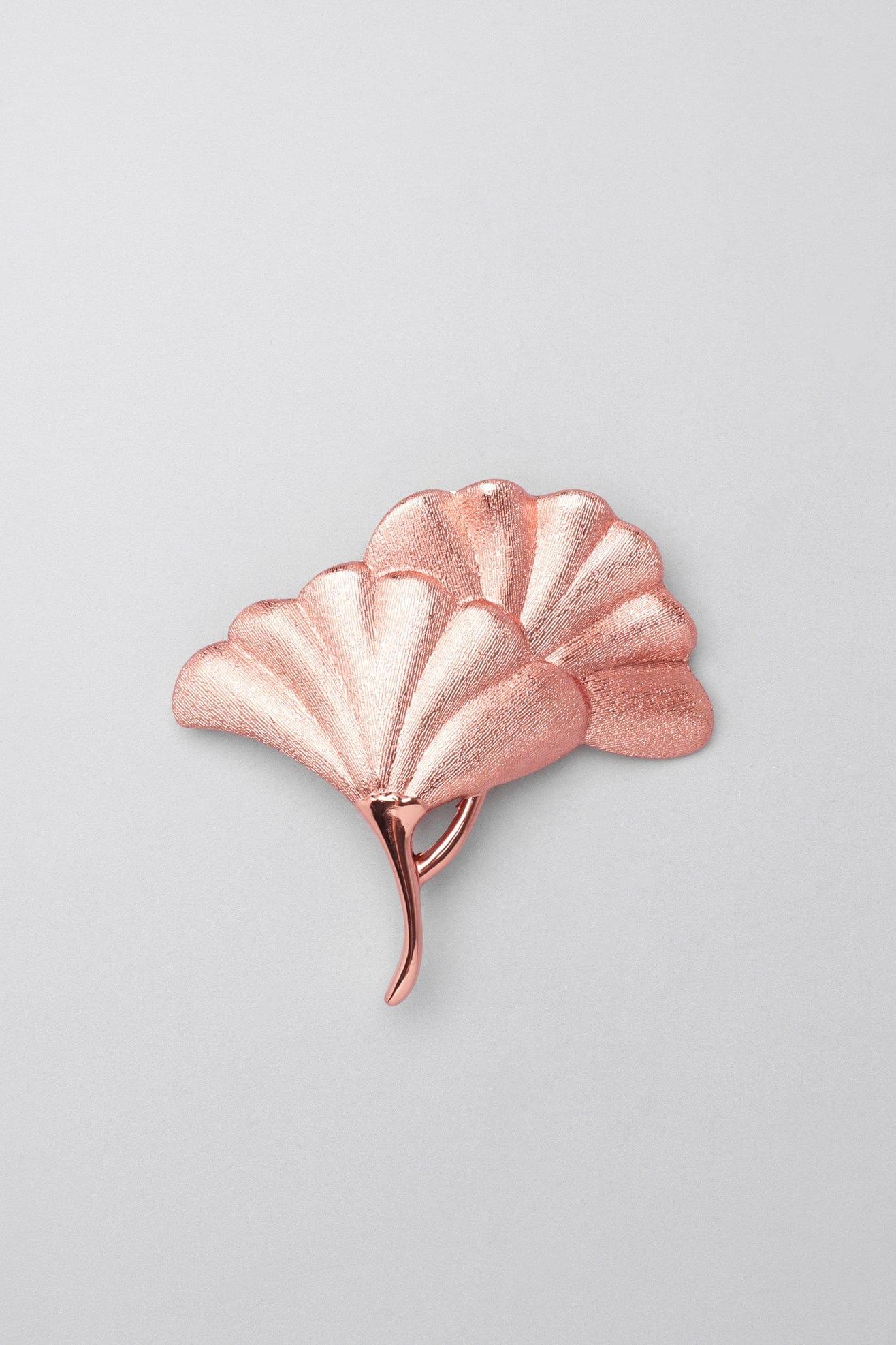 Fossil Ginkgo Rose Gold Matte Door Knobs - G Decor