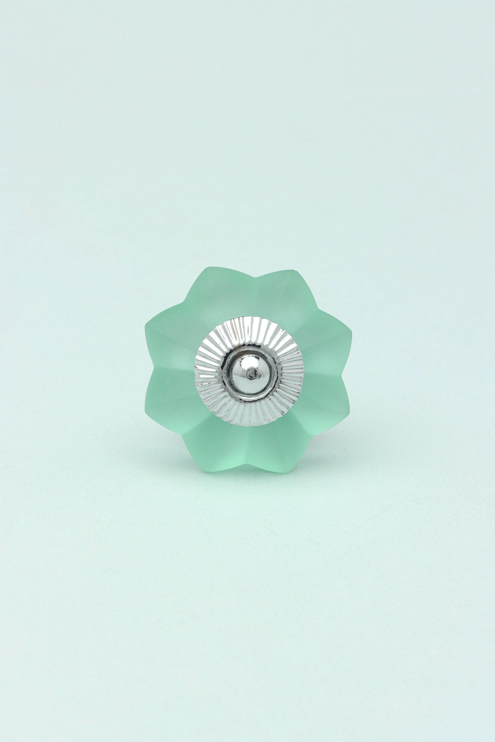 Frosted Fjord Flower Glass Cabinet Knob in Pastel Melon — view 5, G Decor