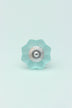 Frosted Fjord Flower Glass Cabinet Knob in Pastel Melon — close-up view, G Decor