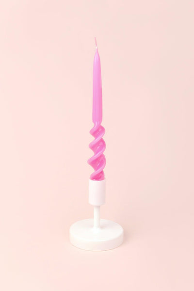 G Decor Candles Pink Set of 2 Pink 9-inch Spiral Twisted Hand Dipped Candlesticks Taper Church Dinner Candles