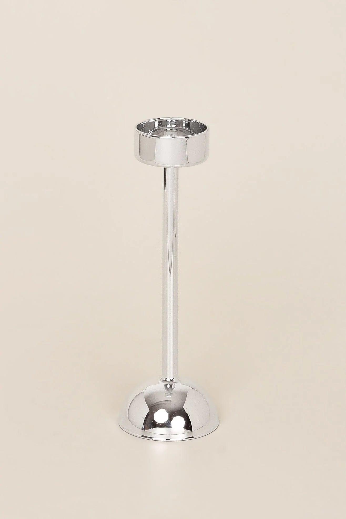 G Decor Set Of 3 Arian Chrome Silver Glass Classic Tealight Vanity Church Candle Holders - G Decor