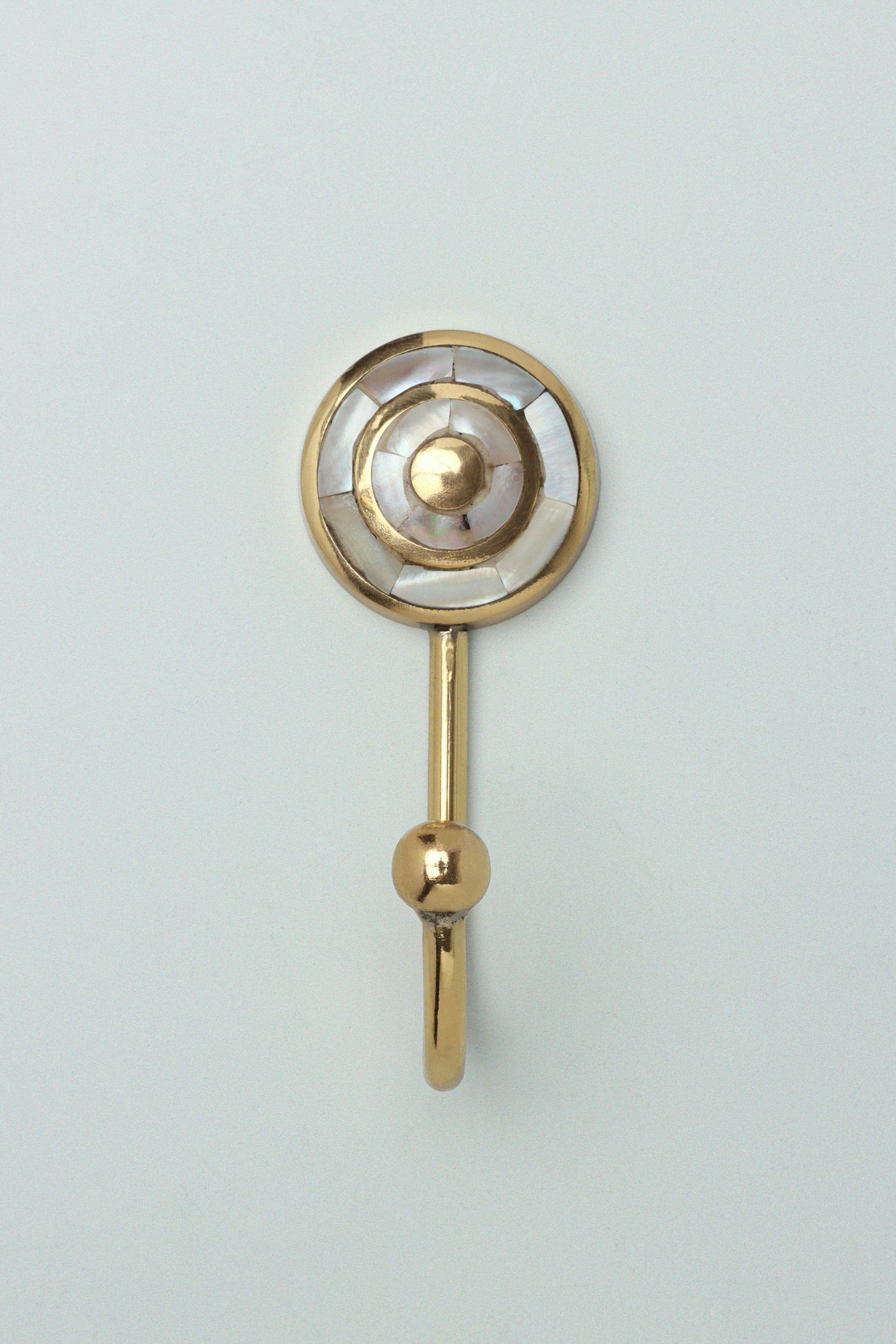 G Decor Storage Hooks & Racks Gold / Circle G Decor Mother Of Pearl Patterned Gold Brass Coat Hook