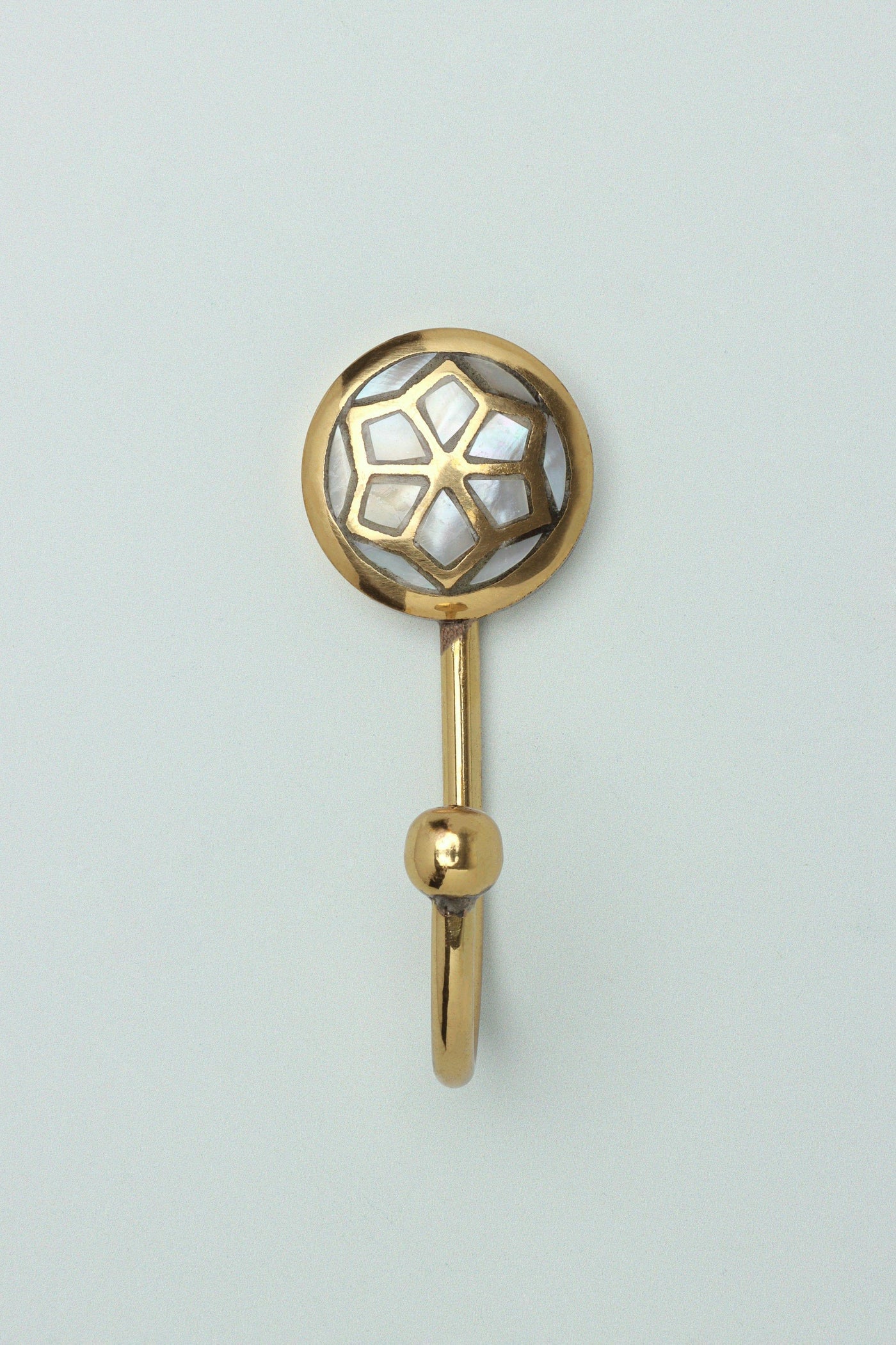 G Decor Storage Hooks & Racks Gold / Flower G Decor Mother Of Pearl Patterned Gold Brass Coat Hook