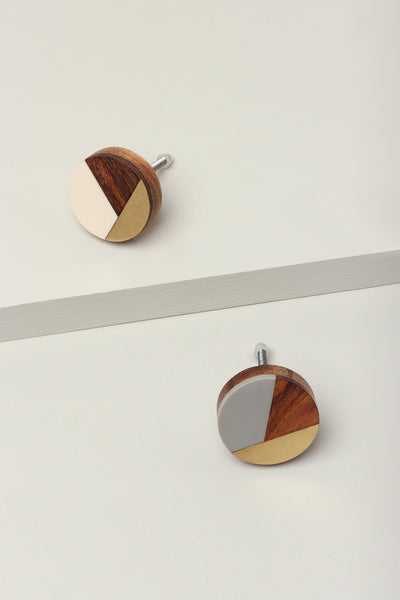 G Decor Three Tone Wood, Resin And Gold Handles And Knobs