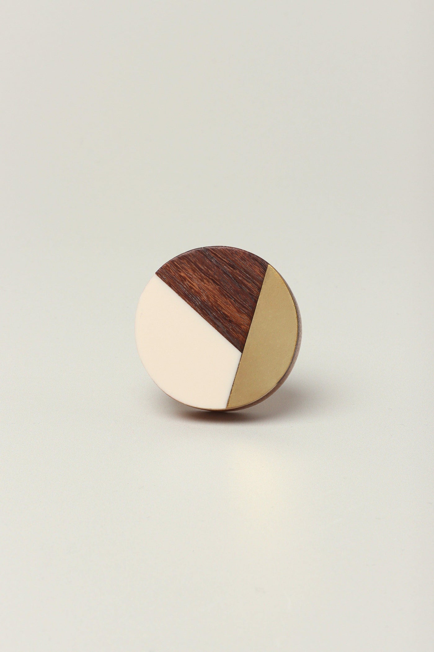 G Decor White Three Tone Wood, Resin And Gold Handles And Knobs
