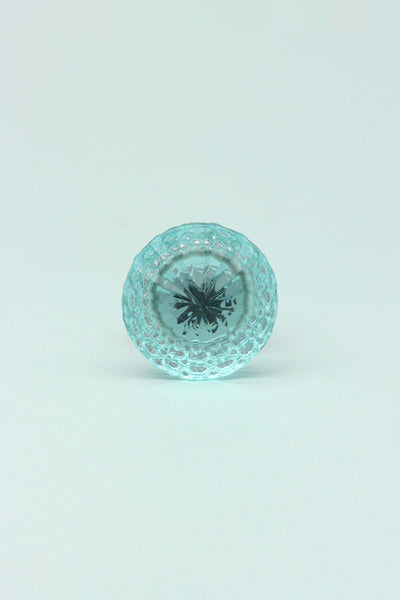 Gdecorstore Door Knobs & Handles Blue Harrison Crystal Glass Flower Swirl Pull Knobs