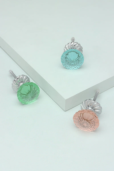 Gdecorstore Door Knobs & Handles Harrison Crystal Glass Flower Swirl Pull Knobs