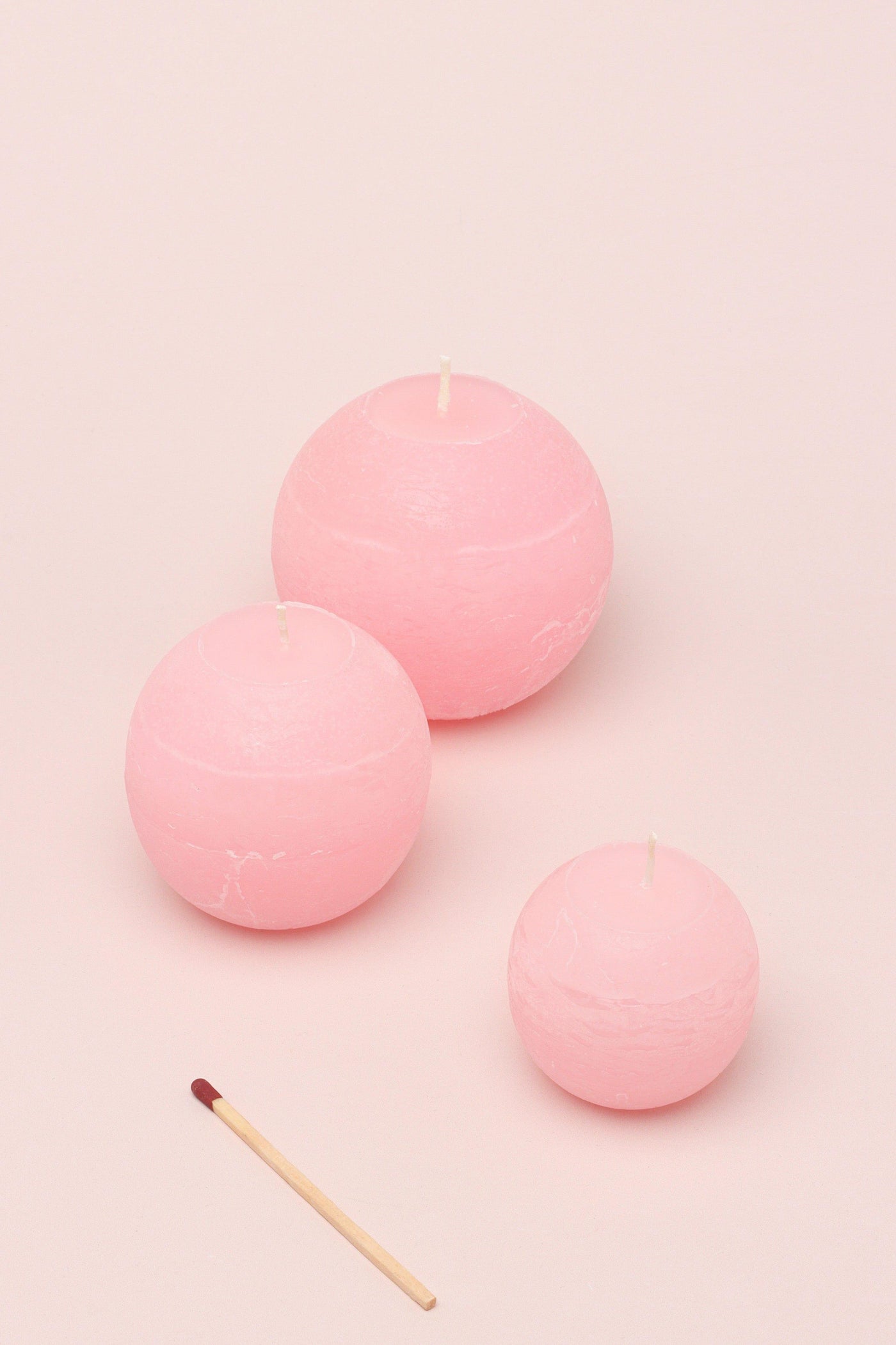 G Decor Candles Pink / Set Georgia Light Pink Ombre Sphere Ball Candles